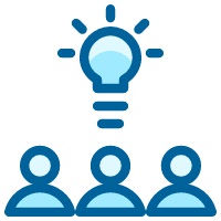 A creative thinking team icon